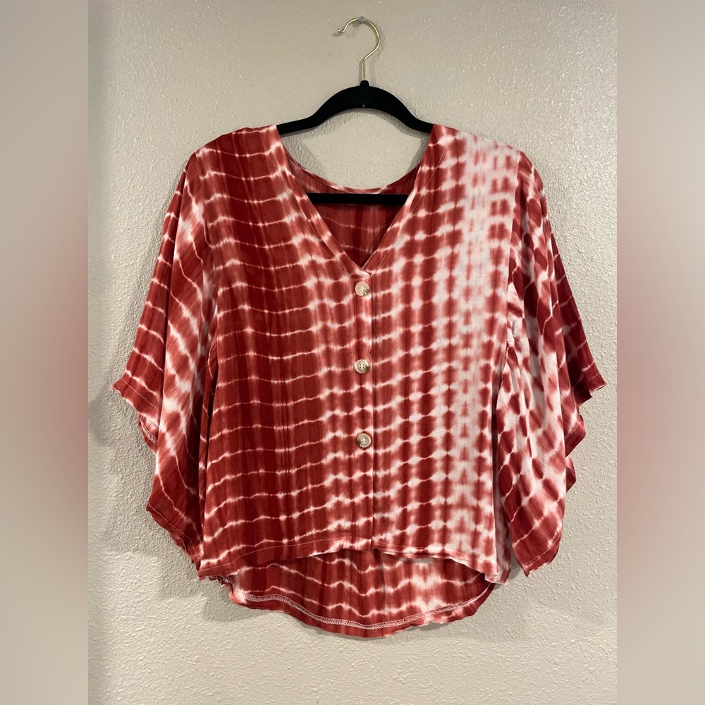Tie Dye Batwing Sleeve Top